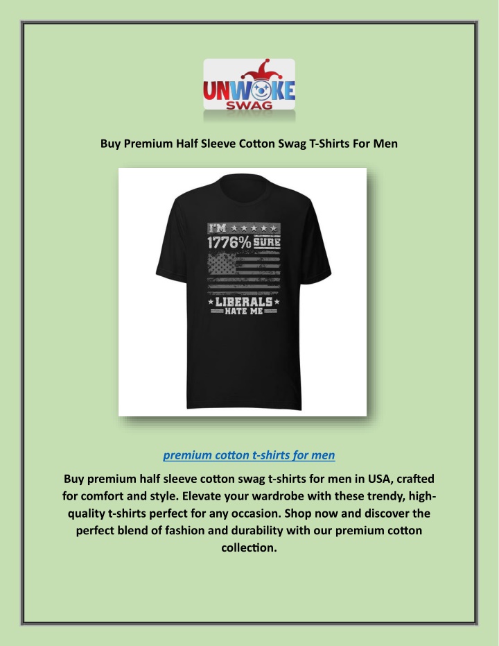 buy premium half sleeve cotton swag t shirts n.w