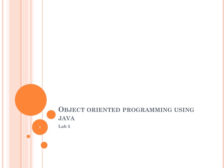Object Oriented Programming Using Java Lab 5.1 Overview