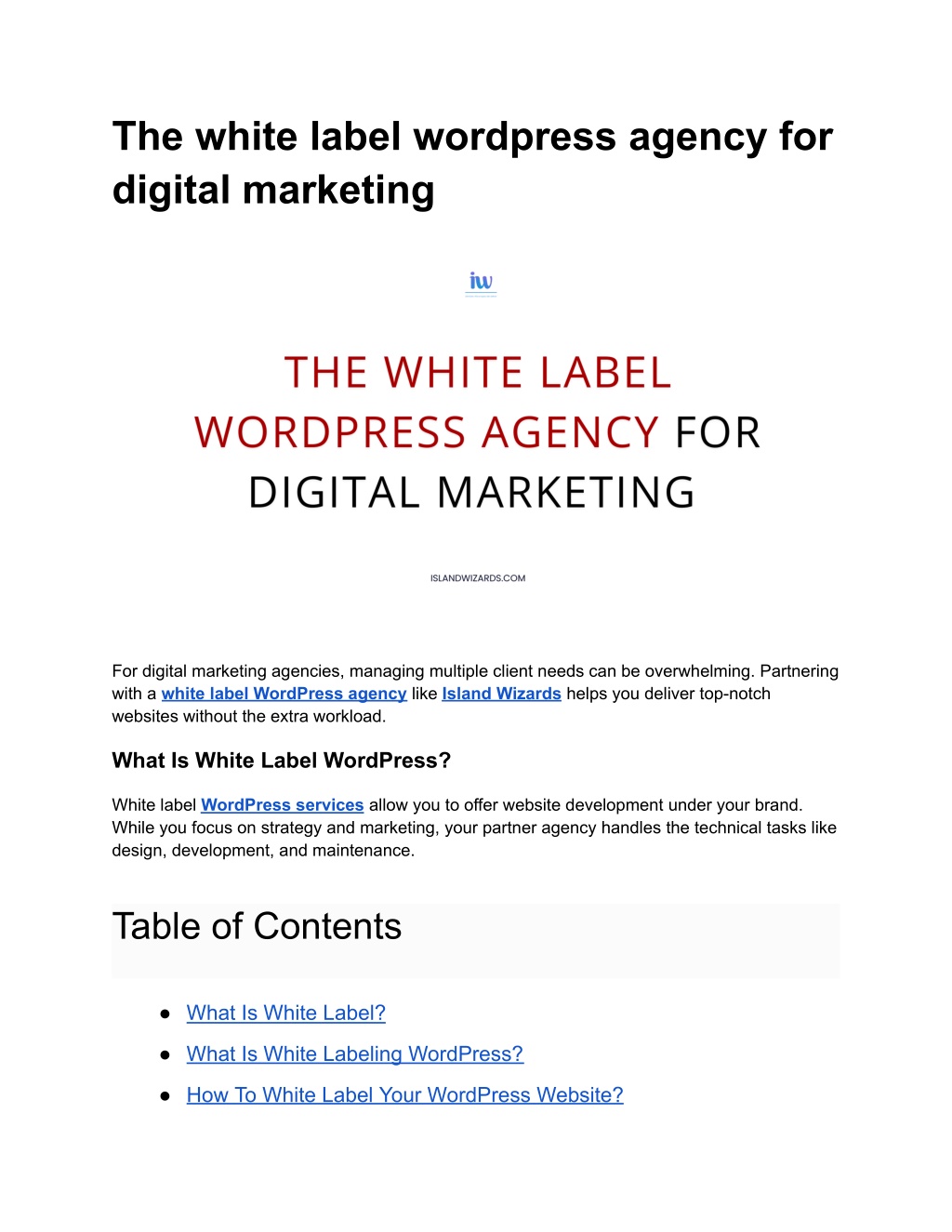 the white label wordpress agency for digital l.w