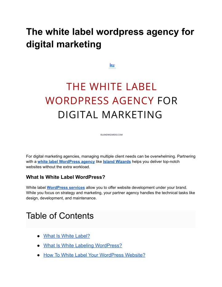 the white label wordpress agency for digital n.w