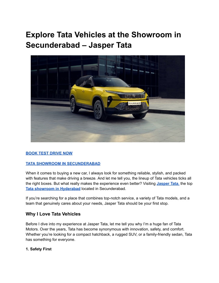explore tata vehicles at the showroom n.w