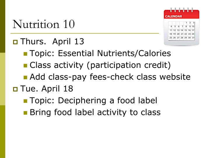 Essential Nutrients and Calories in Nutrition Basics