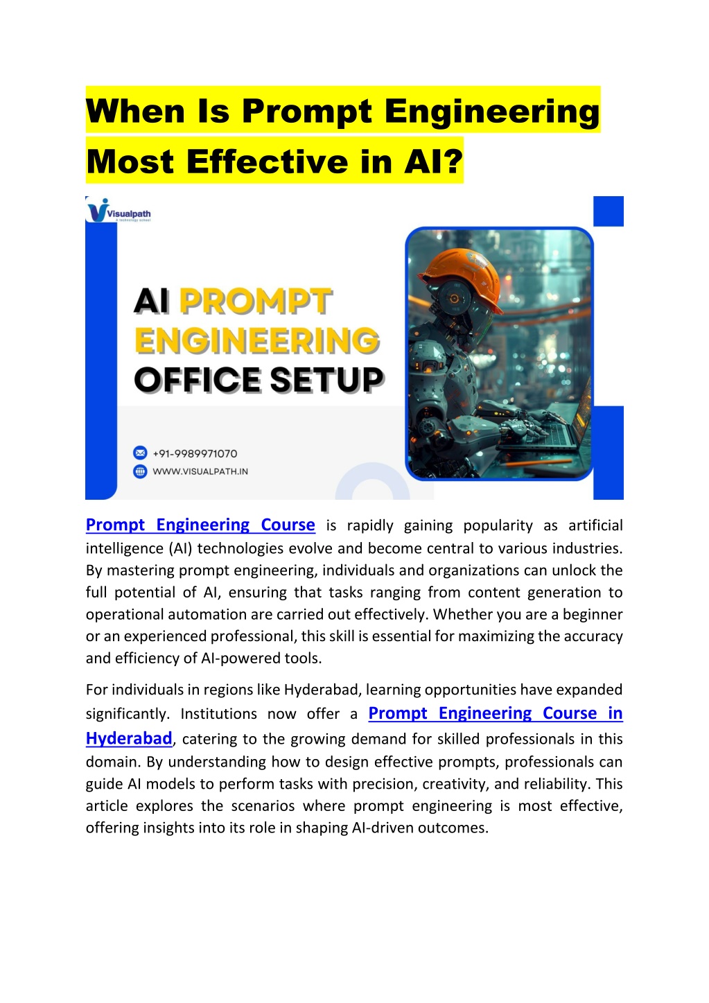 when is prompt engineering most effective in ai l.w