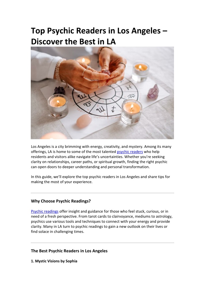 top psychic readers in los angeles discover n.w