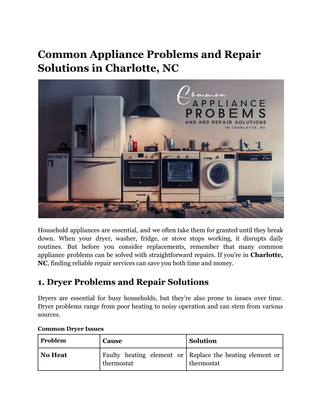 common appliance problems and repair solutions l.w