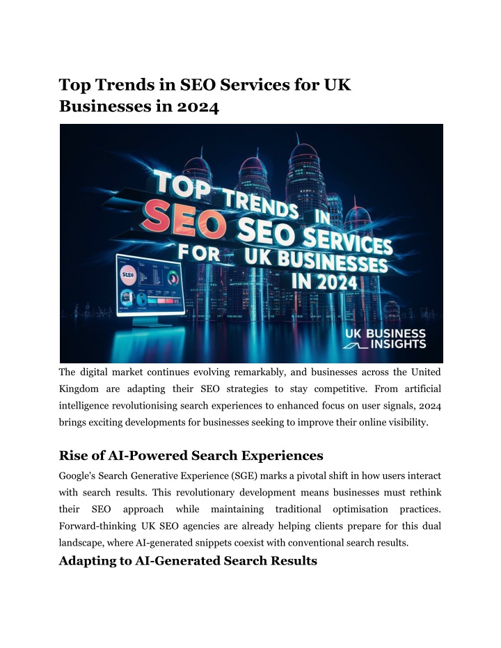 top trends in seo services for uk businesses n.w