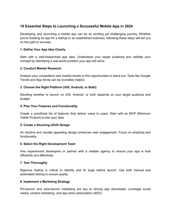 10 essential steps to launching a successful n.w