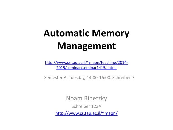 Automatic Memory Management in Programming