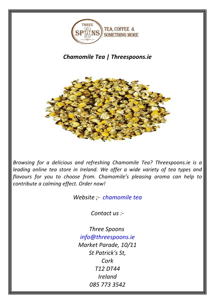 chamomile tea threespoons ie n.w