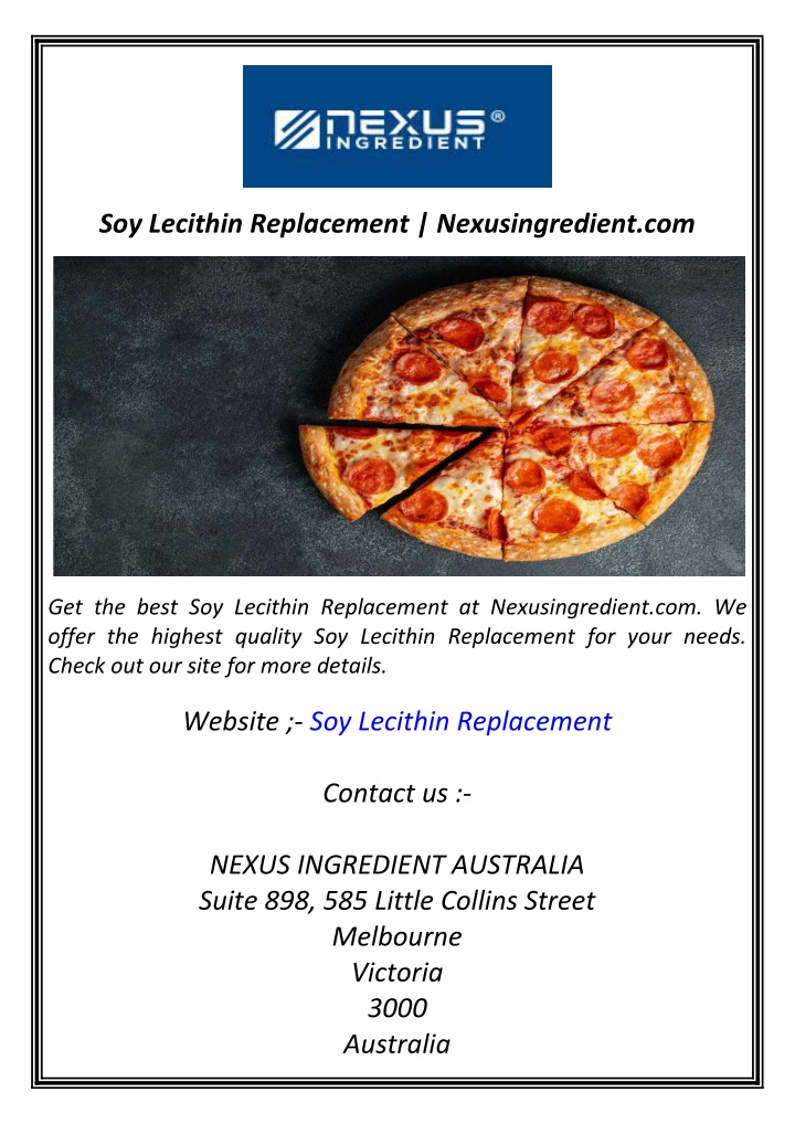 soy lecithin replacement nexusingredient com n.w