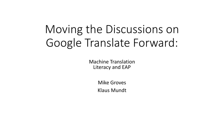 Machine Translation Literacy in Academic Research