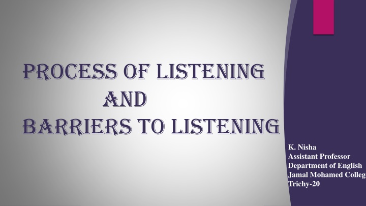 Process of Listening and Overcoming Barriers