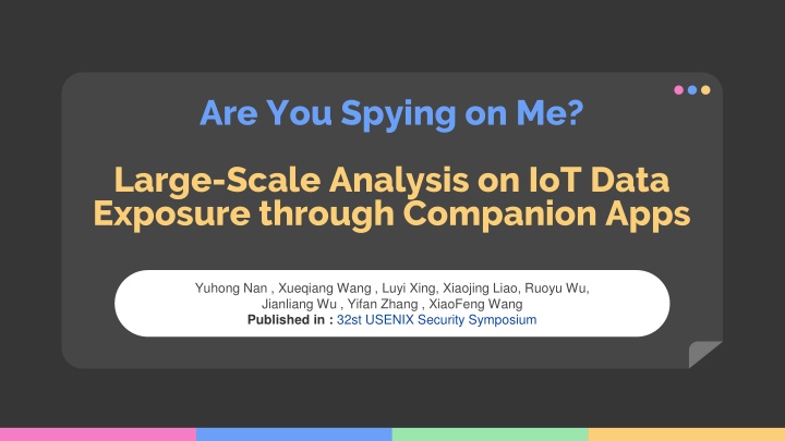 IoT Data Exposure Analysis through Companion Apps
