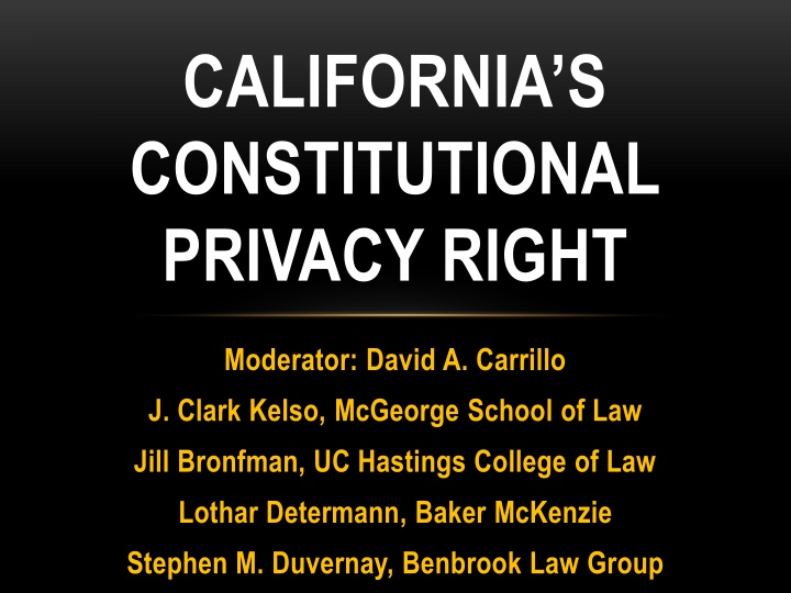 California's Constitutional Privacy Right