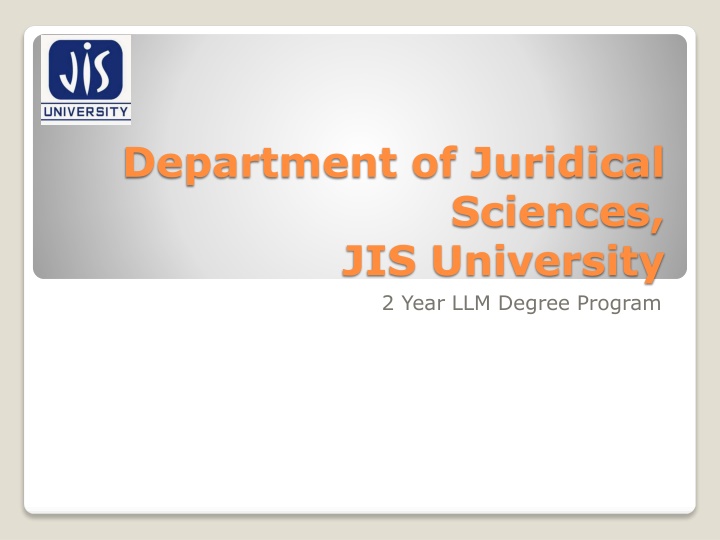 2-Year LLM Degree Program in Juridical Sciences at JIS University