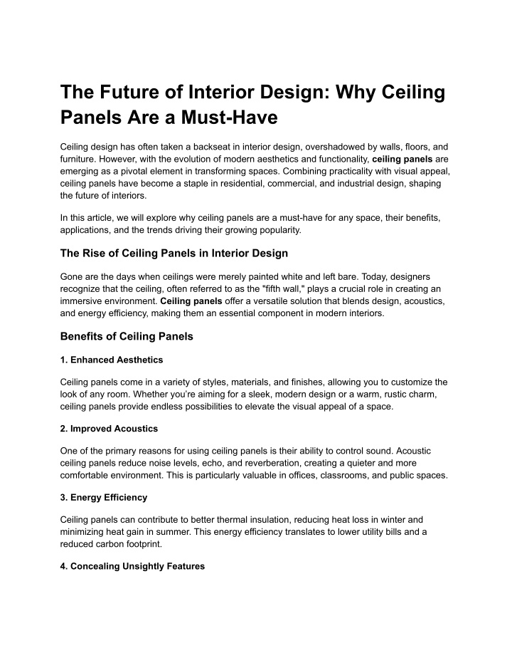 the future of interior design why ceiling panels n.w
