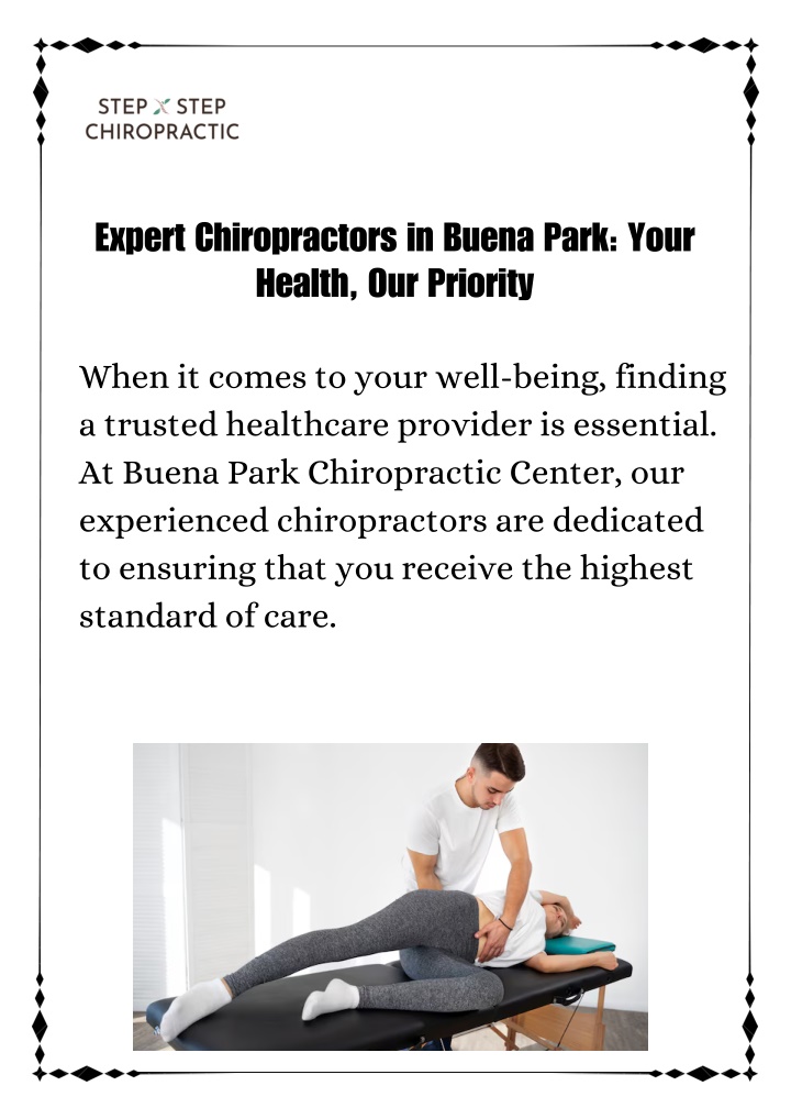 expert chiropractors in buena park your health n.w