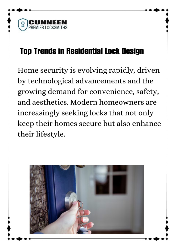 top trends in residential lock design n.w