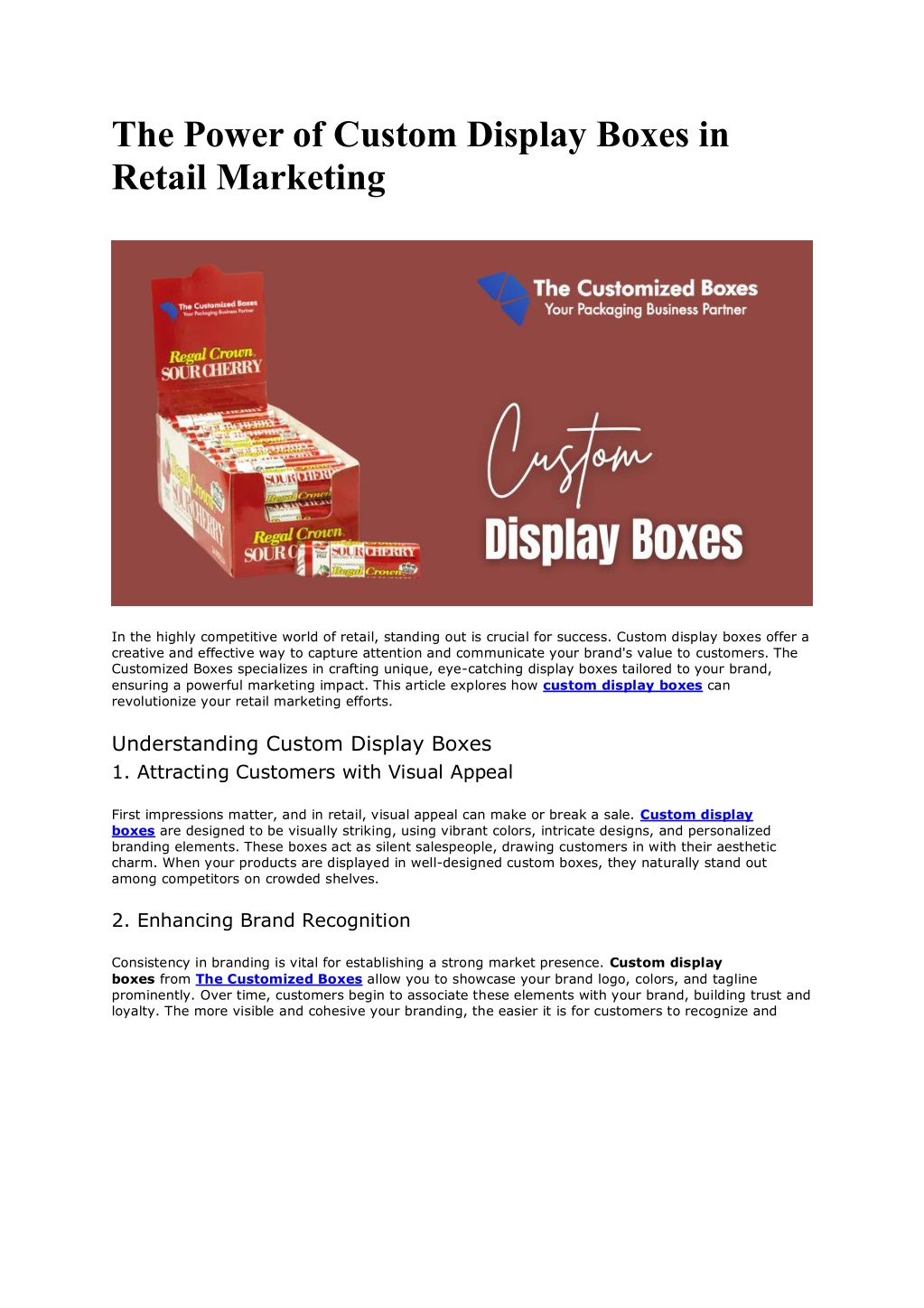 the power of custom display boxes in retail l.w