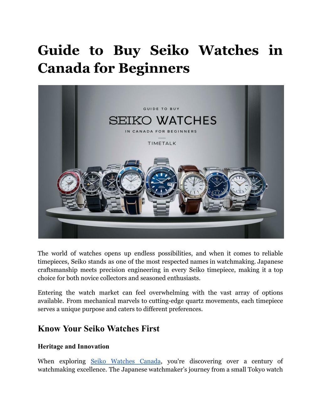 guide to buy seiko watches in canada for beginners l.w