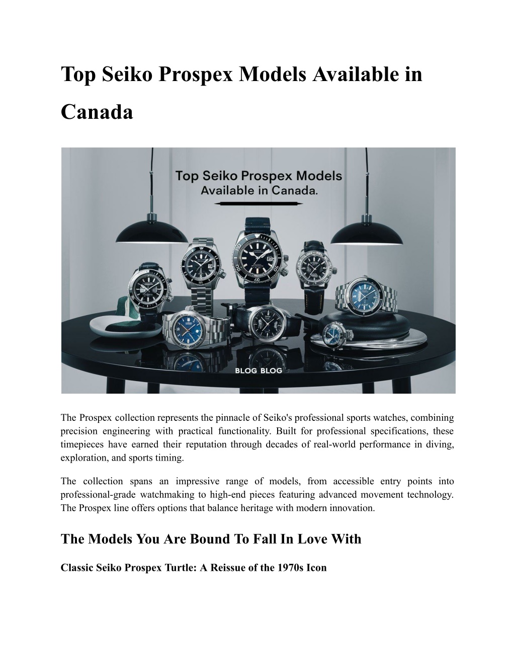 top seiko prospex models available in l.w