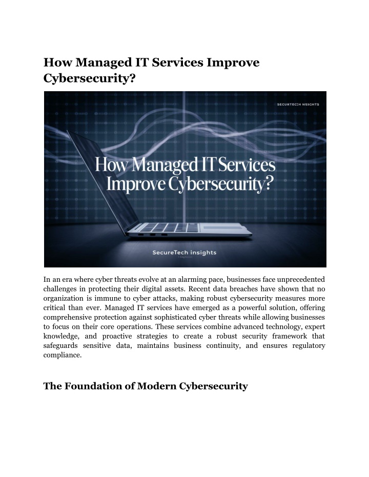 how managed it services improve cybersecurity n.w