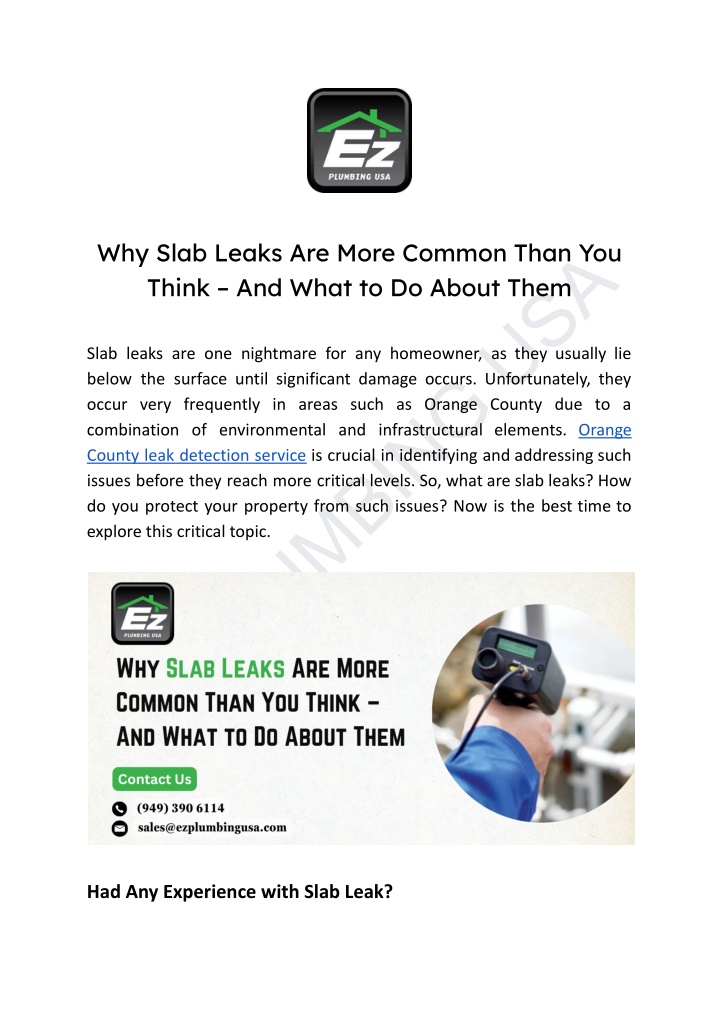 why slab leaks are more common than you think n.w
