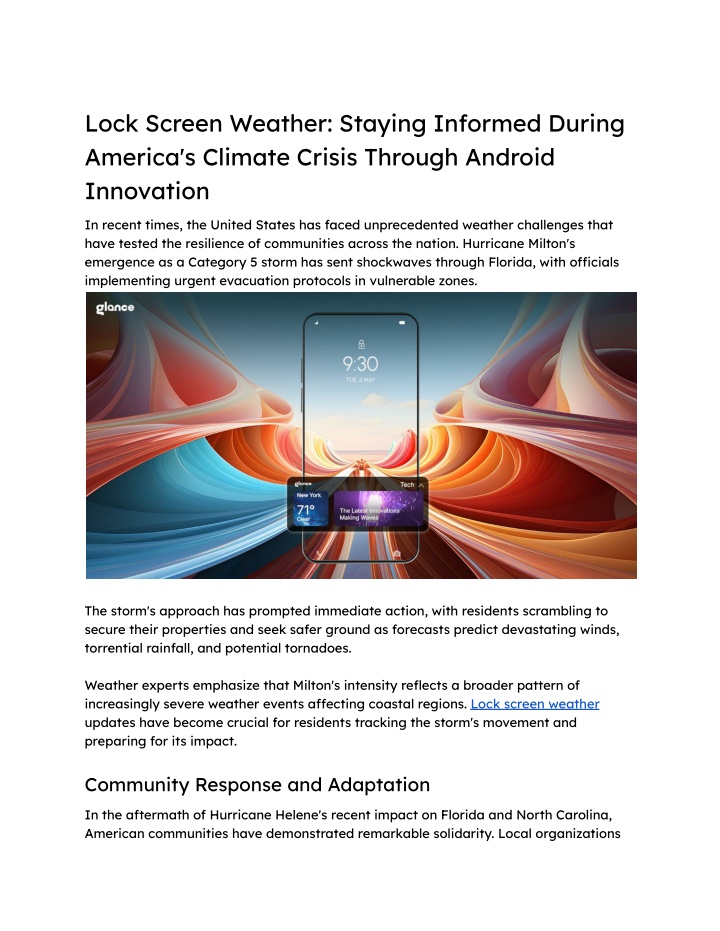 lock screen weather staying informed during n.w