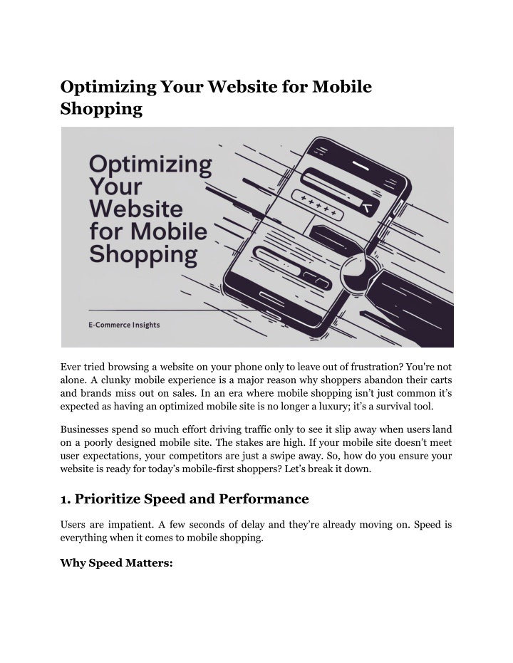 optimizing your website for mobile shopping n.w