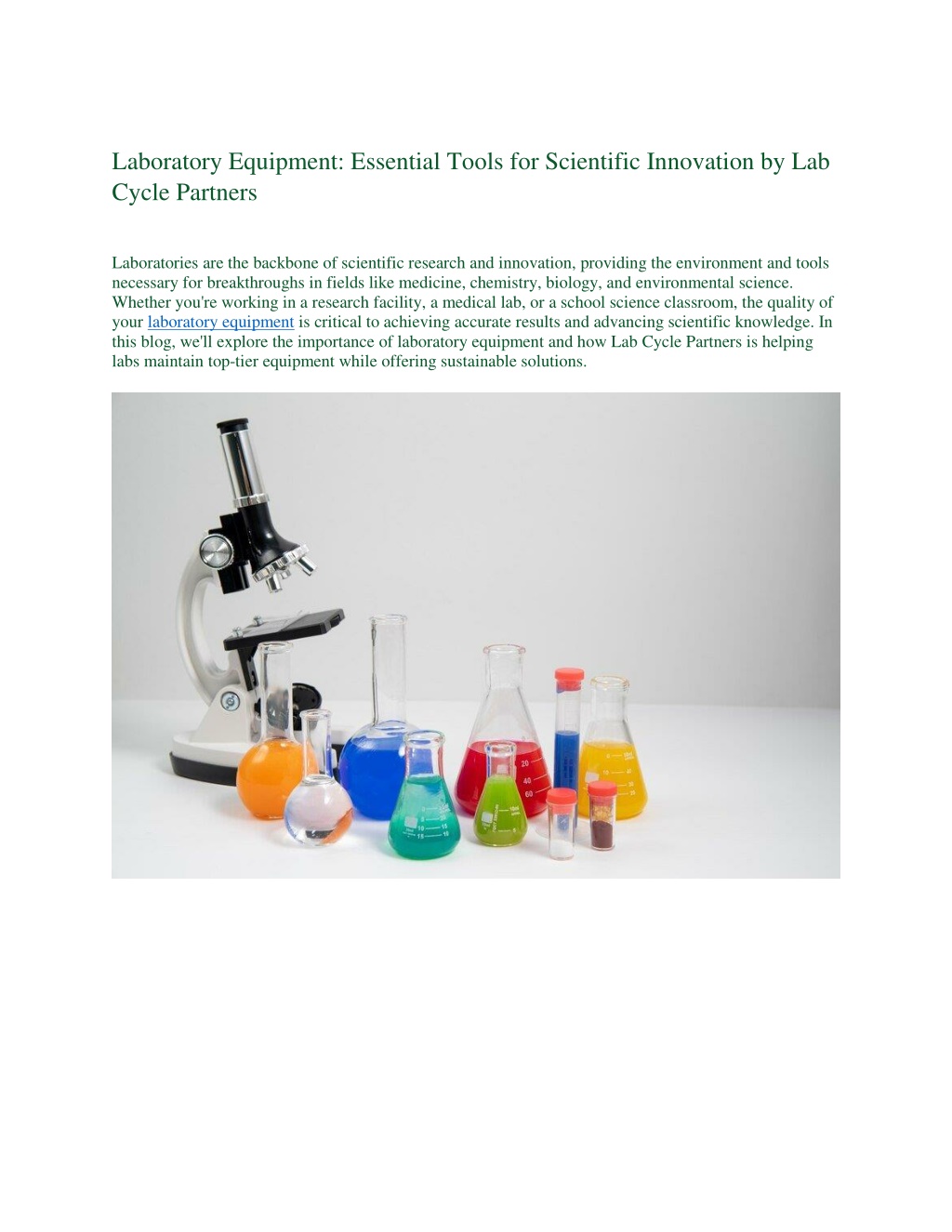 laboratory equipment essential tools l.w