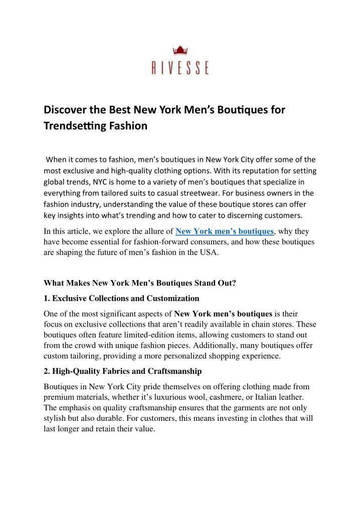 discover the best new york men s boutiques n.w