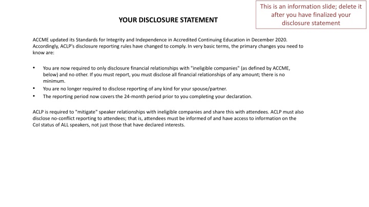 New Disclosure Rules for Continuing Education