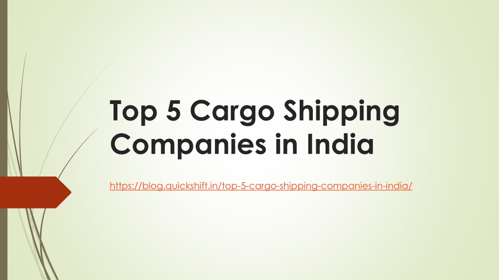 top 5 cargo shipping companies in india l.w