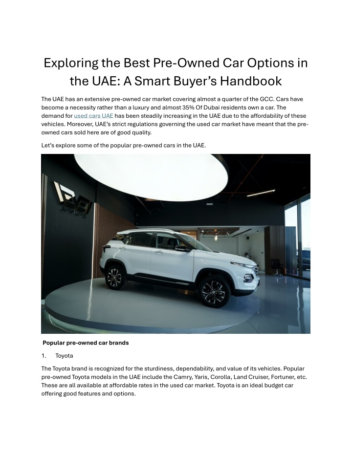 exploring the best pre owned car options n.w