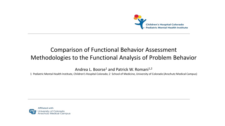 Comparison of Functional Behavior Assessment Methodologies