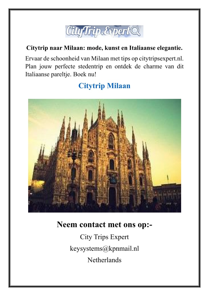 citytrip naar milaan mode kunst en italiaanse n.w