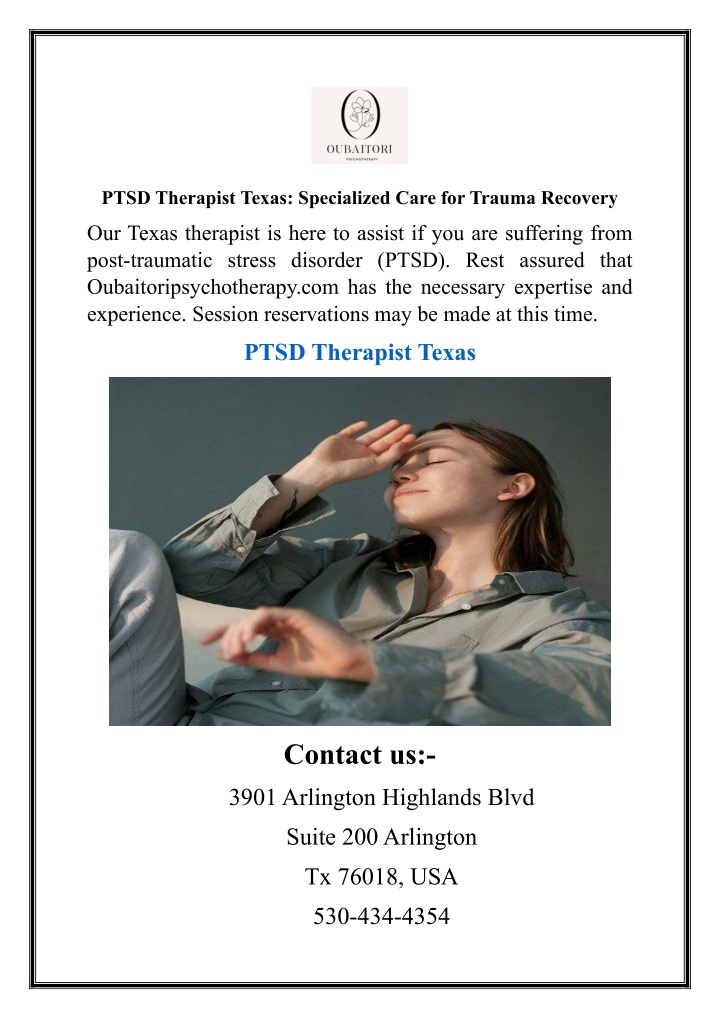 ptsd therapist texas specialized care for trauma n.w