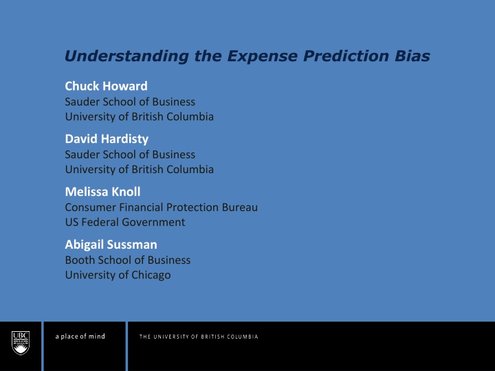 Expense Prediction Bias: Study on Underestimation of Future Expenses
