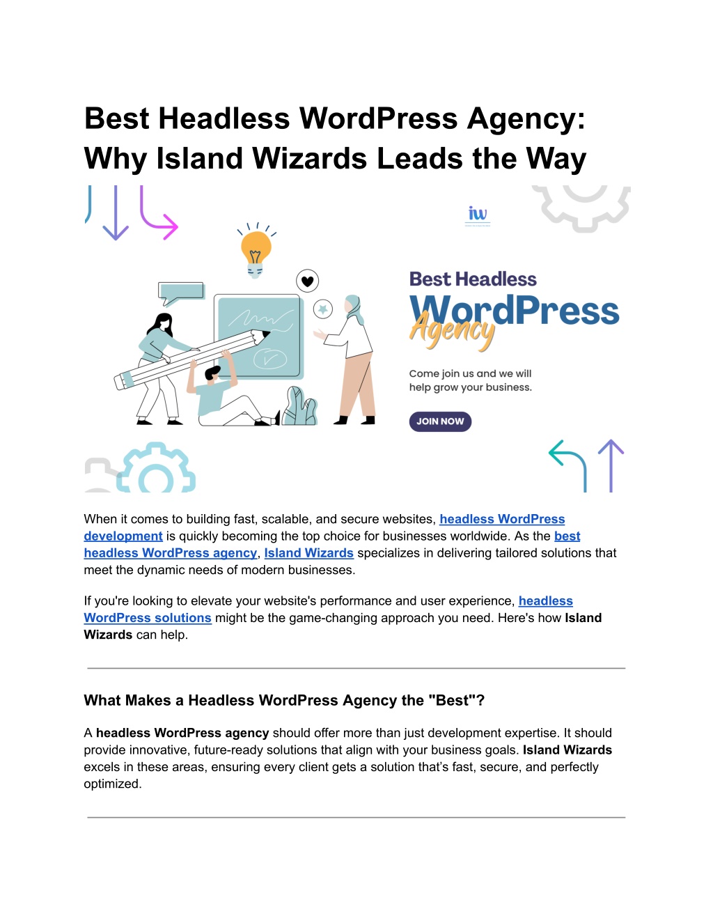 best headless wordpress agency why island wizards l.w