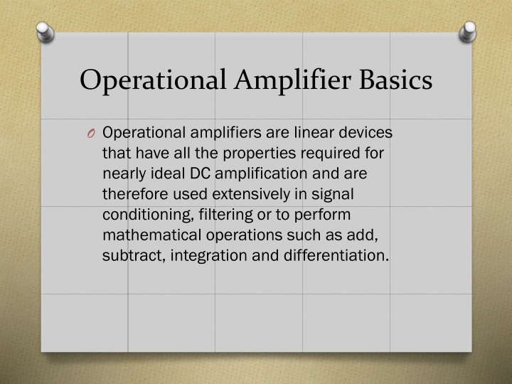 Operational Amplifiers: Basics and Feedback Mechanisms