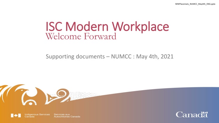 Vision and Implementation Strategy for ISC Modern Workplace Transformation