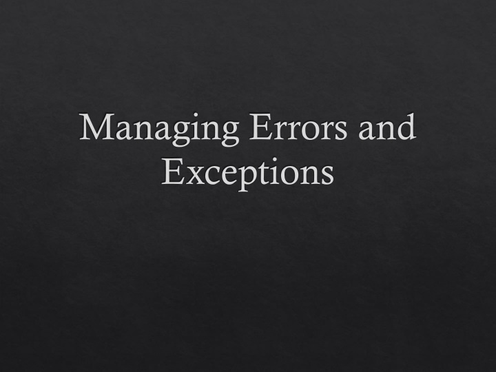 Handling Errors and Exceptions in Programming