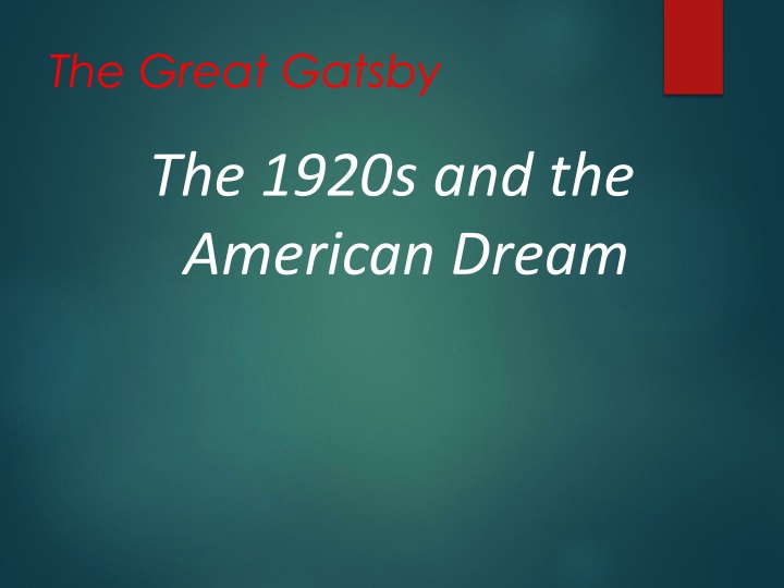 The 1920s: A Decade of Transition and Contrasts