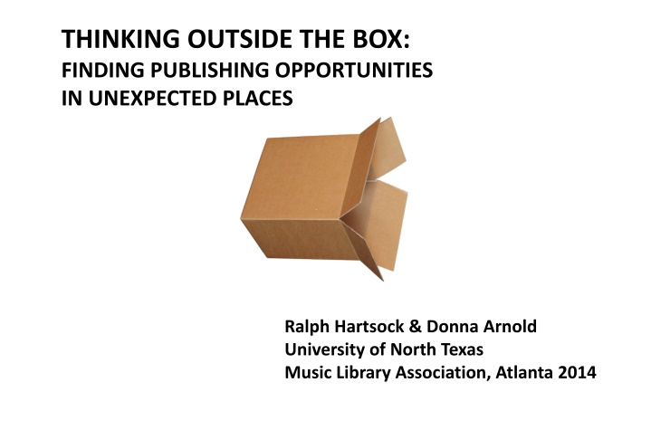 Expanding Publishing Horizons in Music Librarianship: Seizing Unconventional Opportunities