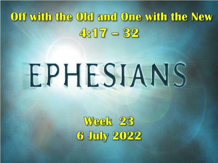Transforming Lives: The Message of Ephesians 4:17-19