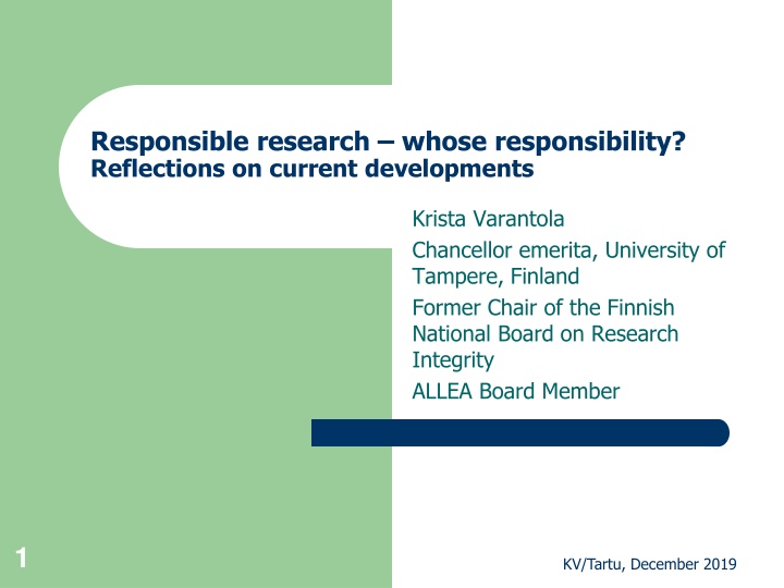 Reflections on Research Integrity and Responsible Behavior in Academic Communities