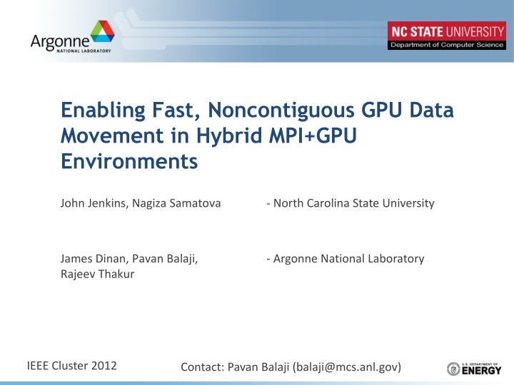 Fast Noncontiguous GPU Data Movement in Hybrid MPI+GPU Environments