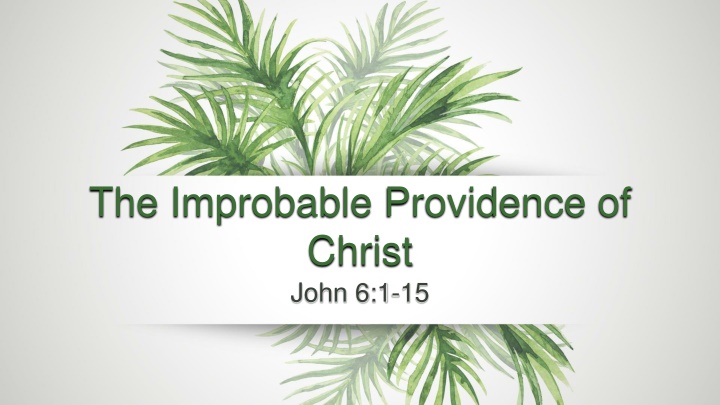 The Improbable Providence of Christ: John 6:1-15