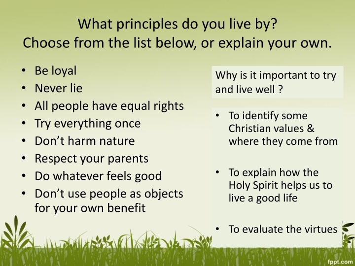 Christian Values, Virtues, and the Role of the Holy Spirit
