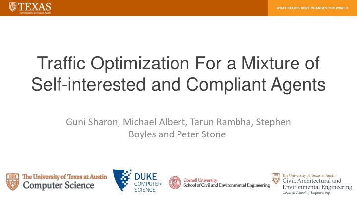 Traffic Optimization for Self-interested and Compliant Agents